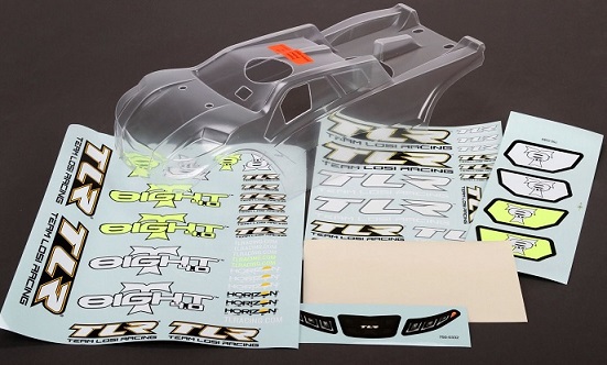 TLR Body Set, Clear: 8T 3.0 & 4.0